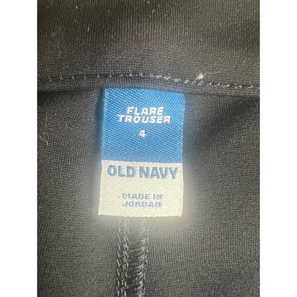 Old Navy Womens Black Flare Trousers Stretch Rayon Blend Size 4 - Picture 10 of 15